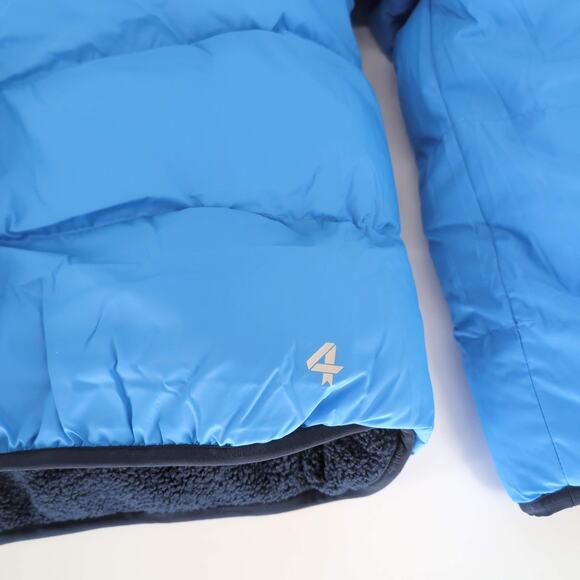 Fourlaps Polar Quilted Reversible Unisex Navy Blue Sherpa Jacket - Size S - NWT - Picture 12 of 15